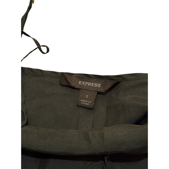 Vintage Express Silk Cami S Black Y2K Slip Top Lingerie Fairycore Whimsygoth - Picture 6 of 9